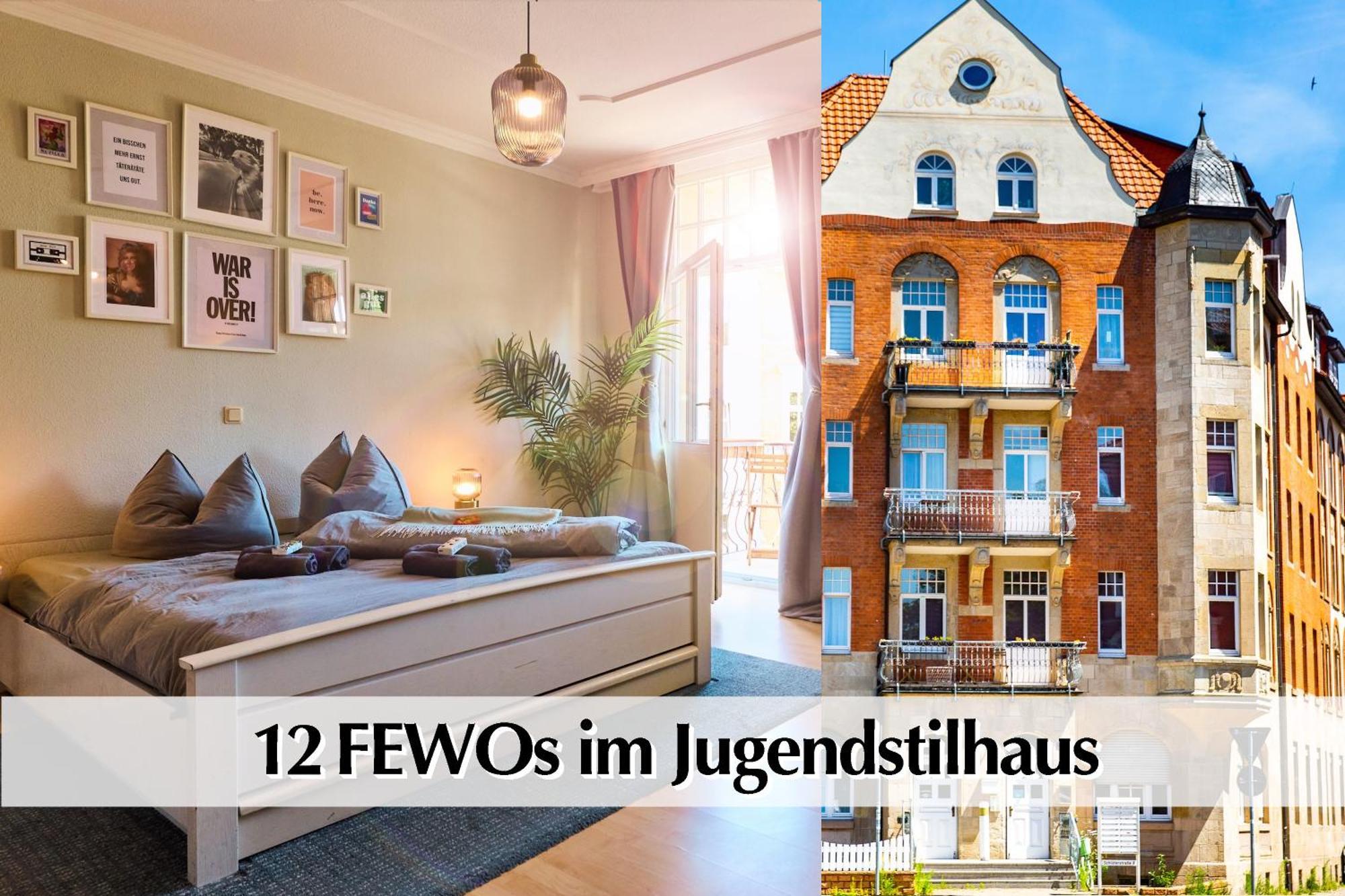 12 Fewos Im Jugendstilhaus Mit Aufzug, Terrasse, Kingsize-Bett, Smart-Tv, Etc Ερφούρτη Εξωτερικό φωτογραφία