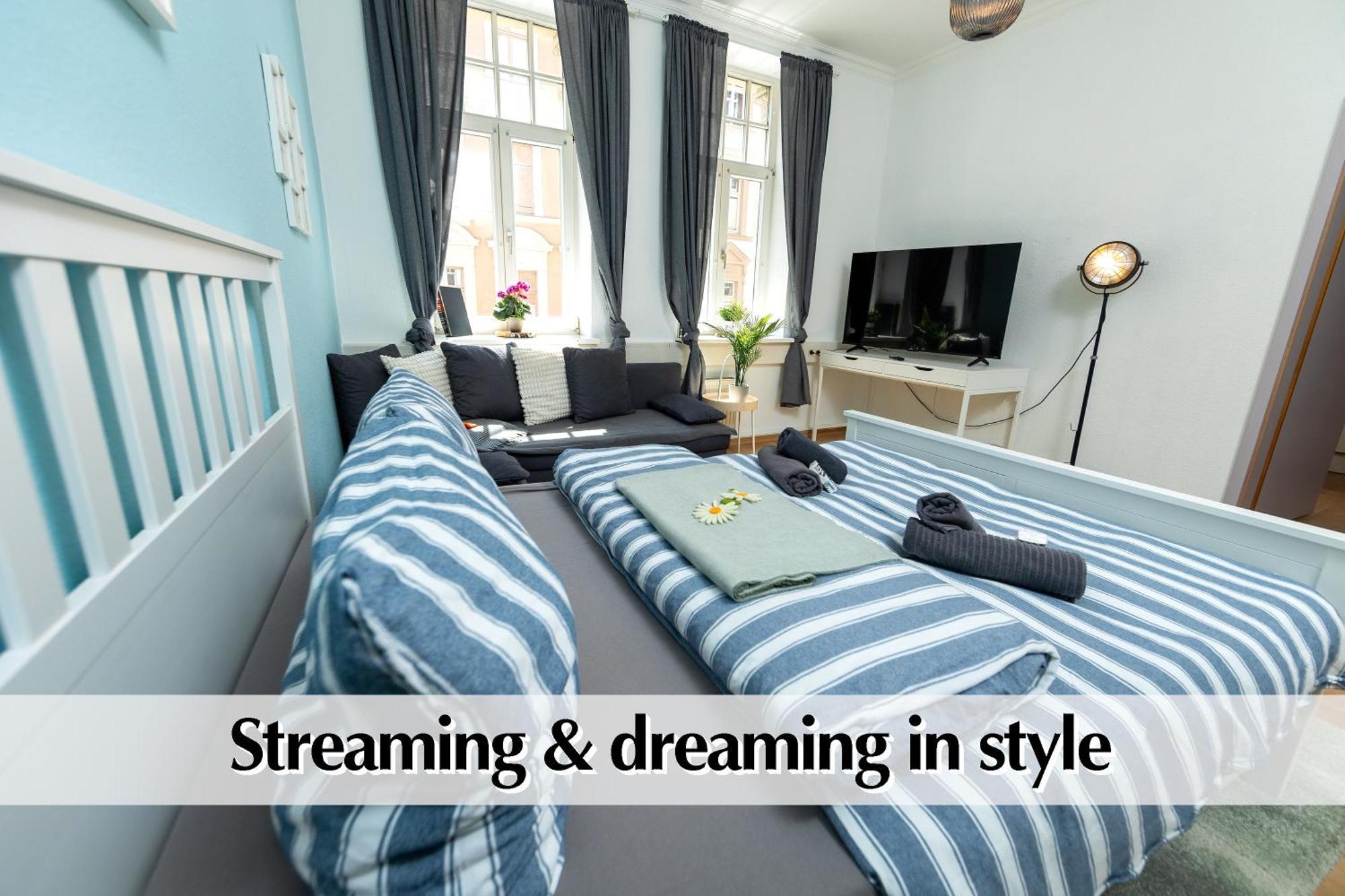 12 Fewos Im Jugendstilhaus Mit Aufzug, Terrasse, Kingsize-Bett, Smart-Tv, Etc Ερφούρτη Δωμάτιο φωτογραφία