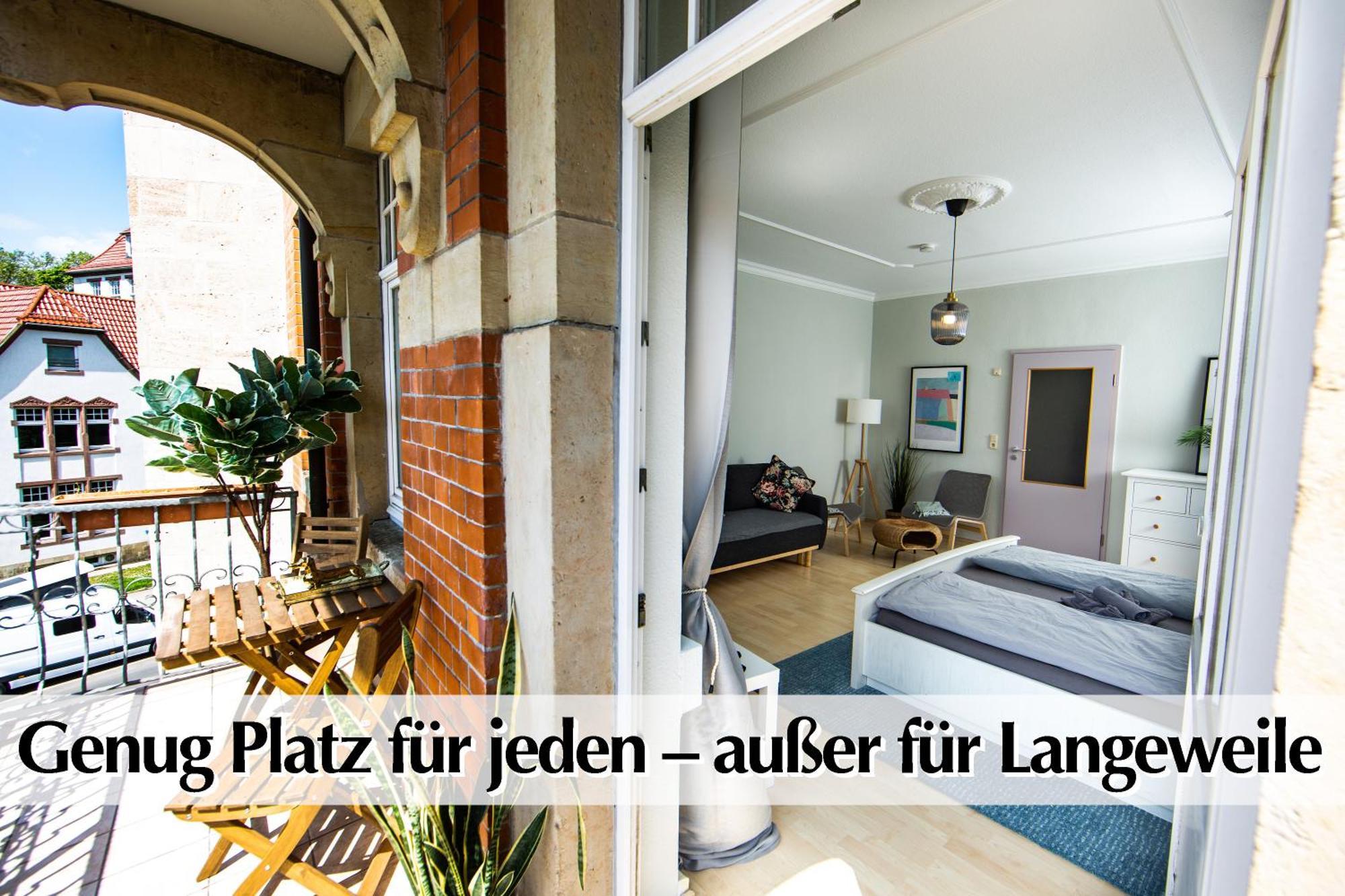 12 Fewos Im Jugendstilhaus Mit Aufzug, Terrasse, Kingsize-Bett, Smart-Tv, Etc Ερφούρτη Δωμάτιο φωτογραφία