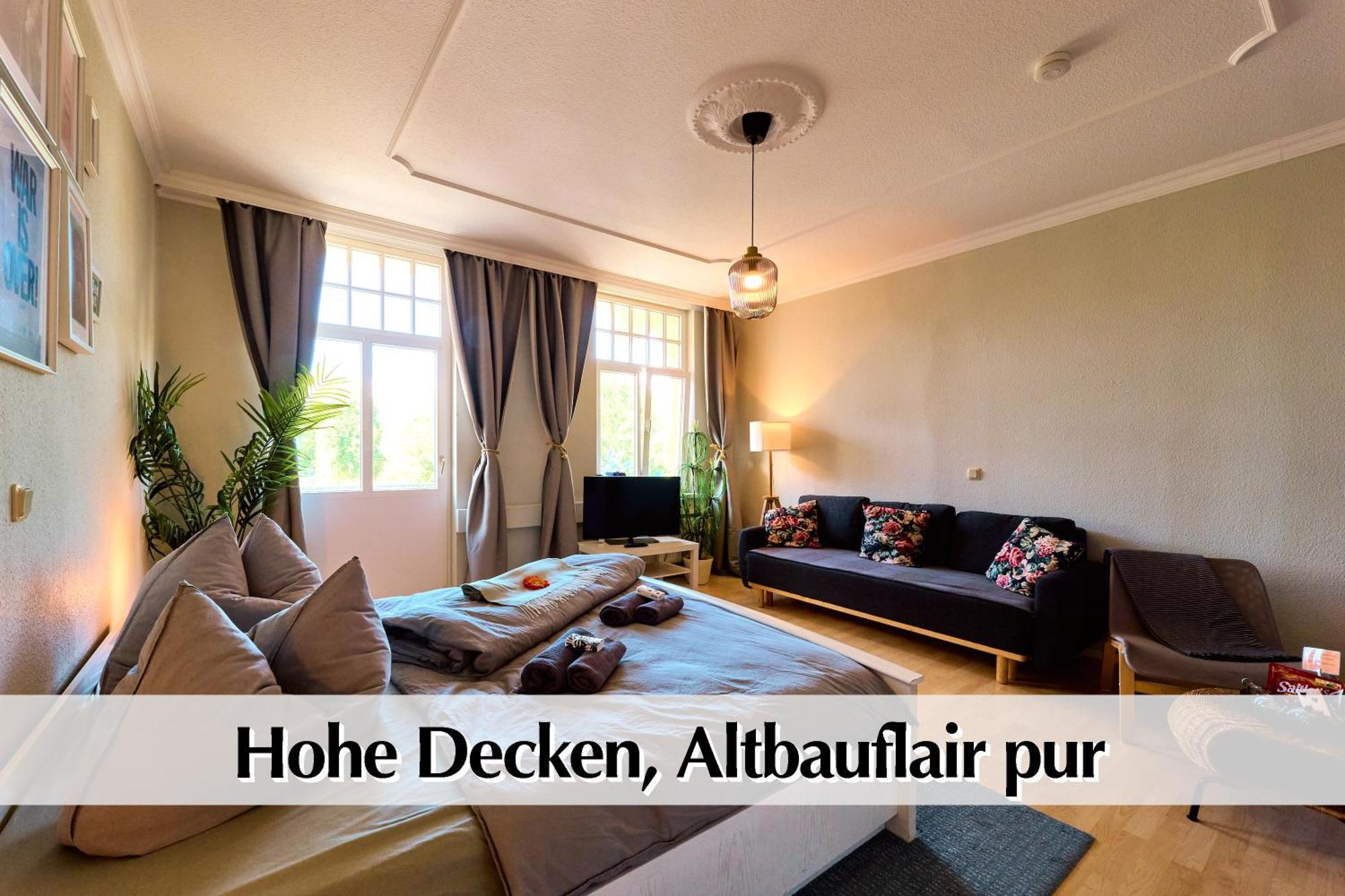 12 Fewos Im Jugendstilhaus Mit Aufzug, Terrasse, Kingsize-Bett, Smart-Tv, Etc Ερφούρτη Δωμάτιο φωτογραφία