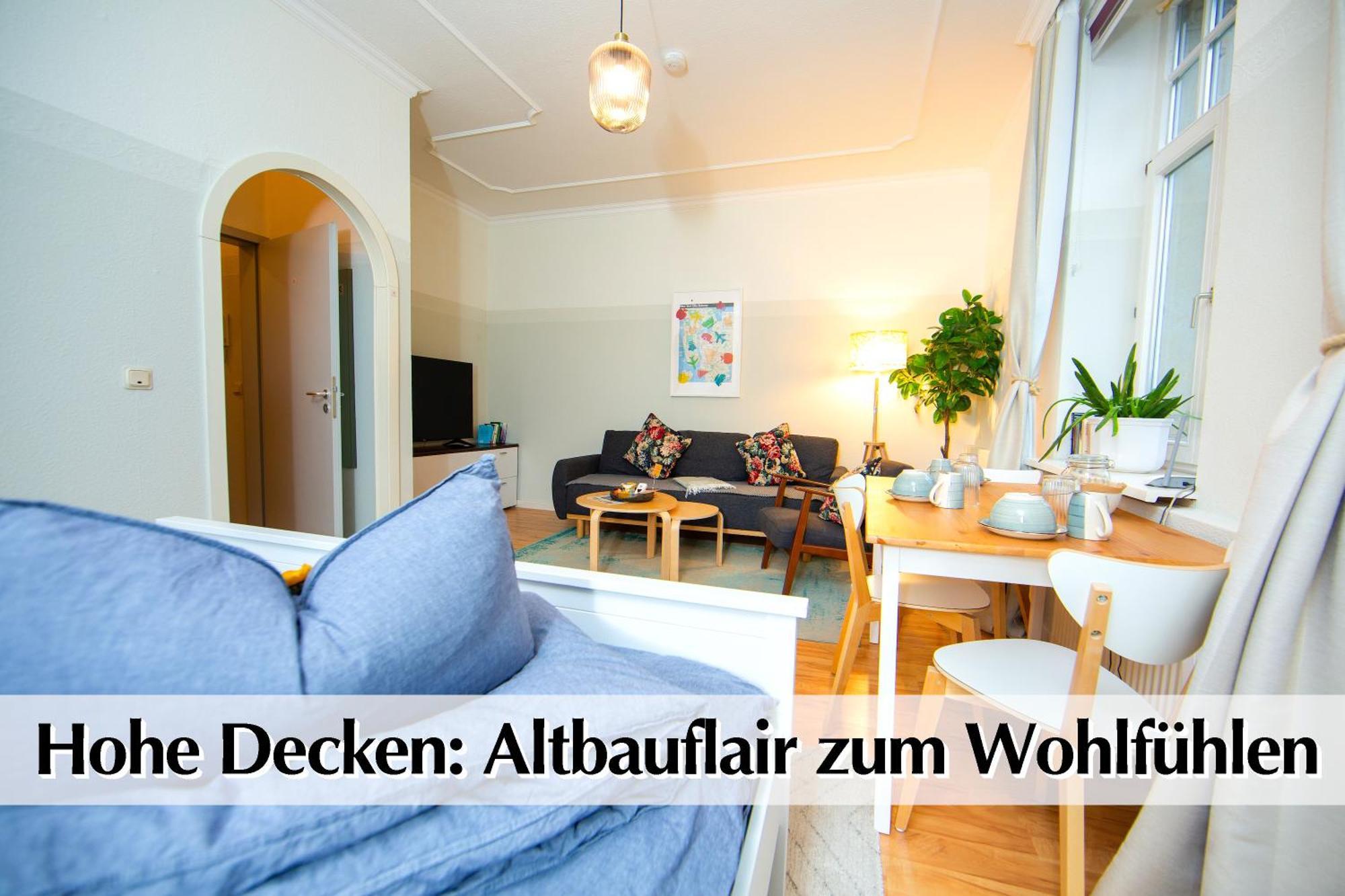12 Fewos Im Jugendstilhaus Mit Aufzug, Terrasse, Kingsize-Bett, Smart-Tv, Etc Ερφούρτη Δωμάτιο φωτογραφία