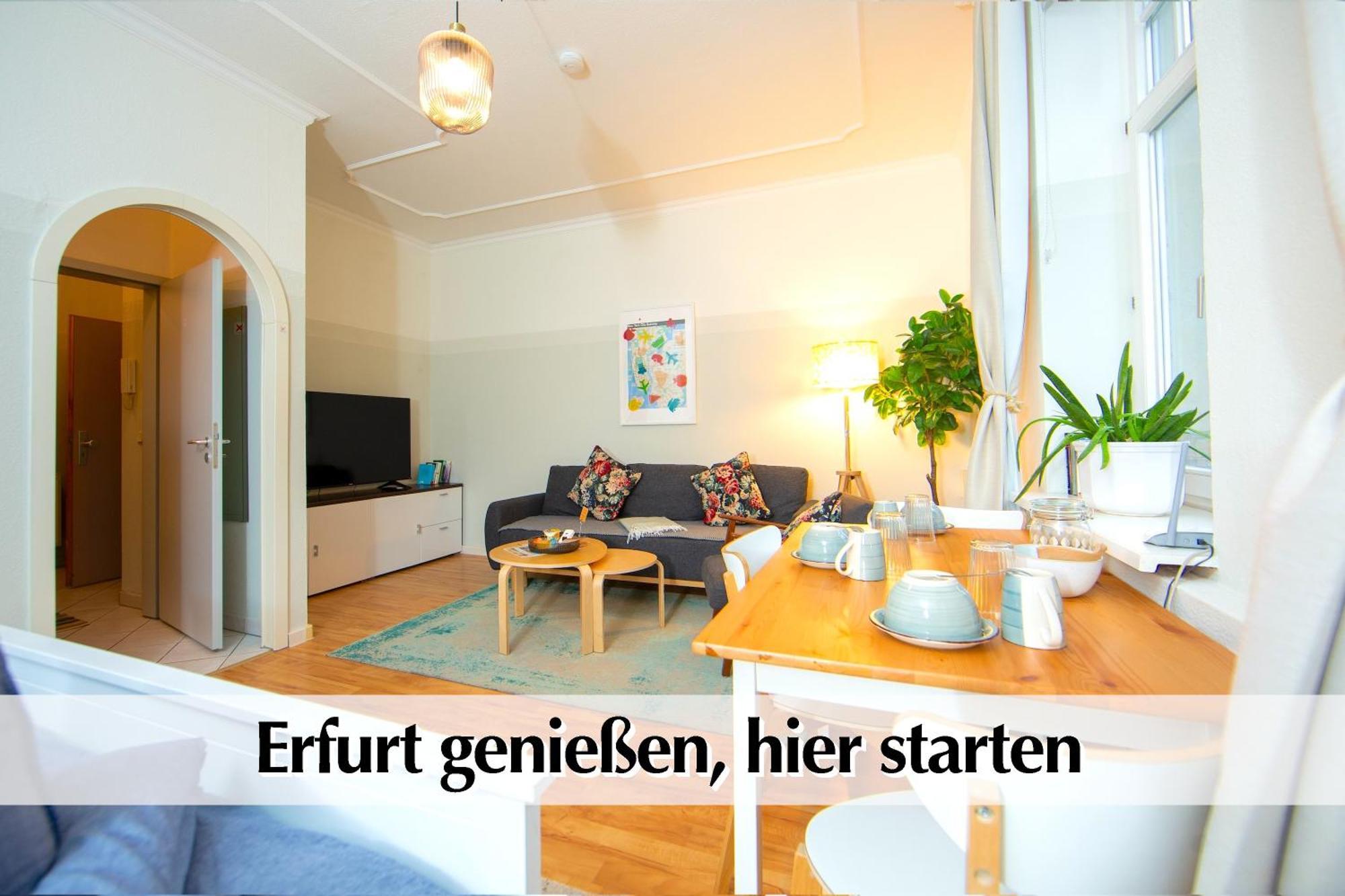 12 Fewos Im Jugendstilhaus Mit Aufzug, Terrasse, Kingsize-Bett, Smart-Tv, Etc Ερφούρτη Δωμάτιο φωτογραφία