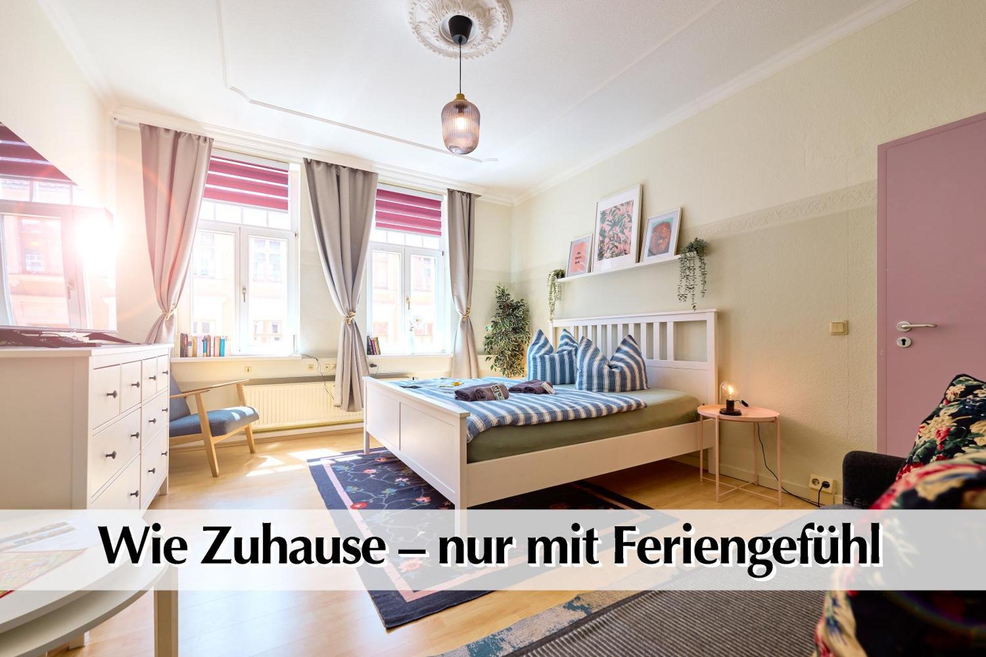 12 Fewos Im Jugendstilhaus Mit Aufzug, Terrasse, Kingsize-Bett, Smart-Tv, Etc Ερφούρτη Δωμάτιο φωτογραφία