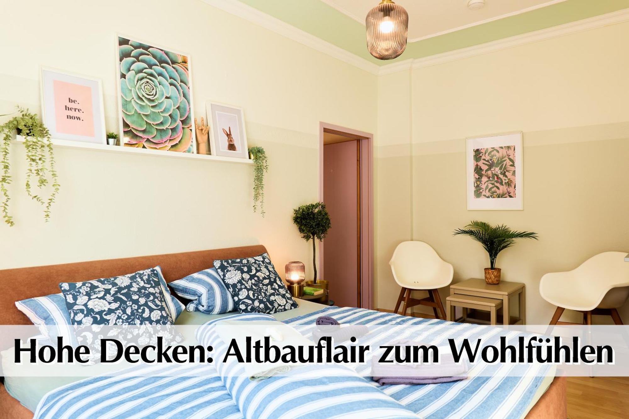 12 Fewos Im Jugendstilhaus Mit Aufzug, Terrasse, Kingsize-Bett, Smart-Tv, Etc Ερφούρτη Δωμάτιο φωτογραφία