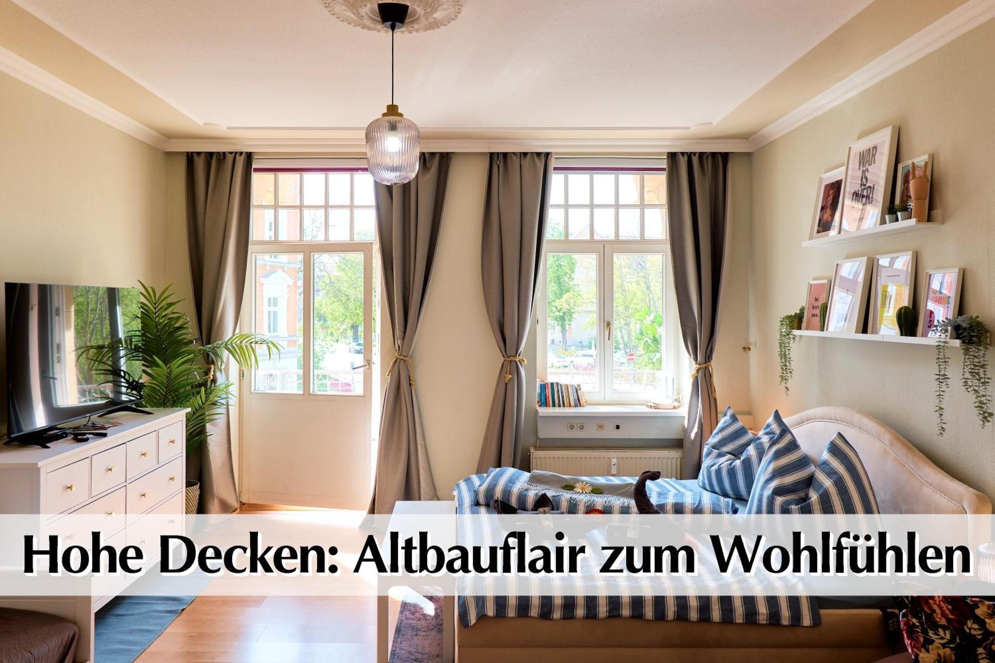 12 Fewos Im Jugendstilhaus Mit Aufzug, Terrasse, Kingsize-Bett, Smart-Tv, Etc Ερφούρτη Δωμάτιο φωτογραφία